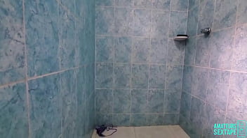 Amateur sex cute student with beautiful small tits masturbating her pink pussy in the shower before going to class