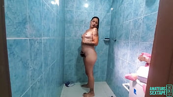 Amateur sex cute student with beautiful small tits masturbating her pink pussy in the shower before going to class