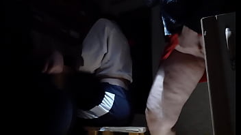 Our neighbor dirty fingering her pussy in our kitchen