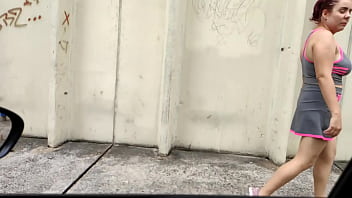 Picking up the redhead on the street and fucking her ass blowjob on the street