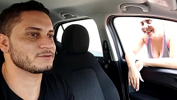 Picking up the redhead on the street and fucking her ass blowjob on the street