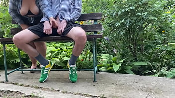 Mother in law loves to flash her natural tits and jerk off her son in law's dick