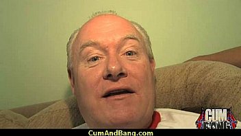 Ebony chick hard fuck in interracial group 14