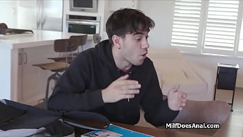 Milf tutor fucked by two dicks at once