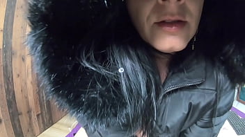 Milfycalla masturbating after ironing a winter puffer coat preview