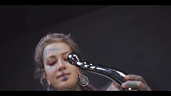 Anuskatzz gets a stainless steel dildo to shove up her ass