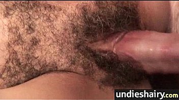 Hairy pussy babe gets big cock blowjob and fuck 8