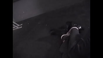 Horny mistress teases her half naked sex slave babe in a dungeon