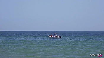 Real mature couple at risky outdoor sex at public beach at holiday trip in mexico