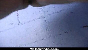Horny ebony suck the juice from big white gloryhole 5