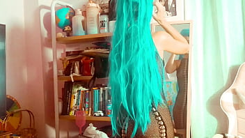 Ariel Ortiz Goes On A Date With Her Lover So She Puts On Her Favorite Blue Wig And Sexy Dress thumbnail