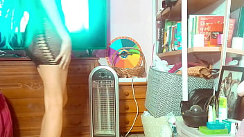 Ariel ortiz goes on a date with her lover so she puts on her favorite blue wig and sexy dress