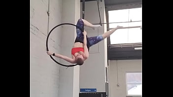 Realised it's been a while since i last shared what i've been working on in aerial hoop this isn't the smoothest as i'm