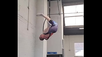 Realised it's been a while since i last shared what i've been working on in aerial hoop this isn't the smoothest as i'm
