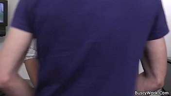 Fucking busty blonde chick at work