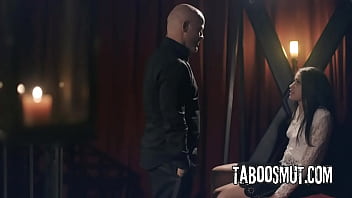 Brunette teen fucked by a rich guy at his bdsm sex dungeon