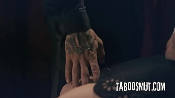 Brunette teen fucked by a rich guy at his bdsm sex dungeon