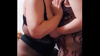 Stepmom teaches her stepdaughter to fuck lesbian sex