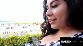 Gorgeous dark haired latina fucking big dick stranger in miami