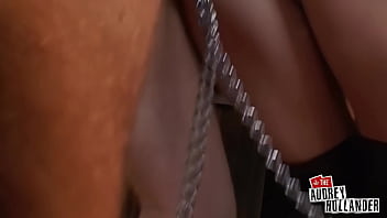 Audrey sucks otto’s cock before he pounds her ass to climax