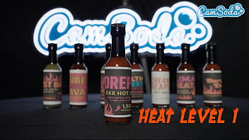 Hot ones xxxtra spicy porn parody sexy petite milf pours flaming hot sauce on pussy lips bbc hot sauce challenge
