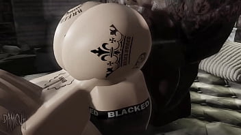 Snowbunny rides big black cock damicuh