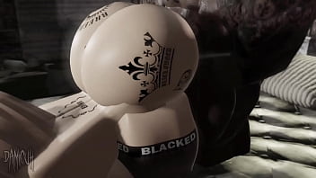 Snowbunny rides big black cock damicuh