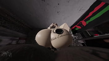 Snowbunny rides big black cock damicuh