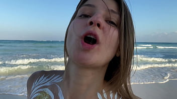 Nude babe runing on the beach Nude babe runing on the beach