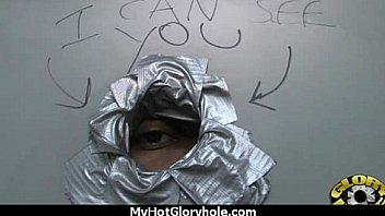 Ebony teen cleaning all the cocks at gloryhole 7