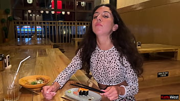 I suck dick in the toilet of a sushi bar and eat rolls with cum on my face