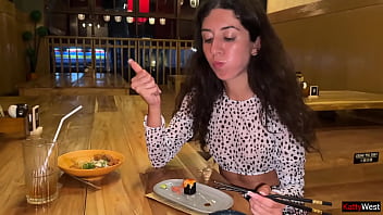 I suck dick in the toilet of a sushi bar and eat rolls with cum on my face