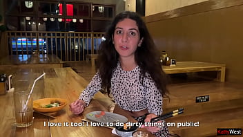 I suck dick in the toilet of a sushi bar and eat rolls with cum on my face