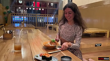 I suck dick in the toilet of a sushi bar and eat rolls with cum on my face