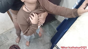 Teen girl fucked in kitchen refrigerator gate cum on ass