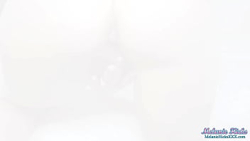 Royal blue solo glass dildo play