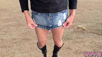 Climax with anal vibrator me in miniskirt boots anal toy secretgakuen