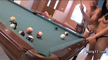 Oiled up hottie fucks a big black cock