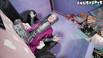 Ink covered beauty’s livestream featuring anal fun