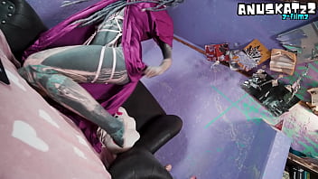 Ink covered beauty’s livestream featuring anal fun