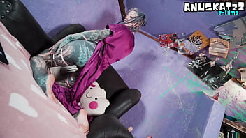 Ink covered beauty’s livestream featuring anal fun