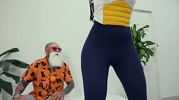 Veguetta ends up riding master roshi's hard cock and swallows all his cum la rola