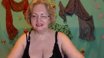 Naughty grandma shows off her privates