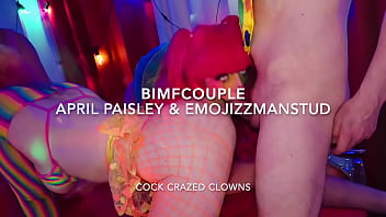 Cock crazed clown couple swap