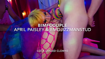 Cock crazed clown couple swap
