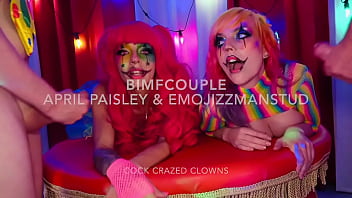 Cock crazed clown couple swap