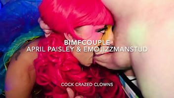Cock crazed clown couple swap