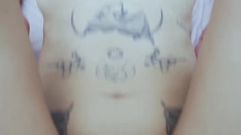 Free two alt inked babes take turns bareback on bbc and swap his load