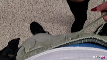 German curly hair mature wife talk to quick risky cheating fuck at public elevator with stranger