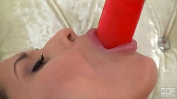 Getting comfy as she plays